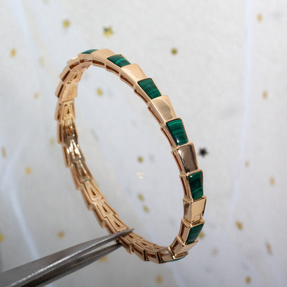 [Angela Jewellery]SERPENTI BRACELET PINK GOLD MALACHITE