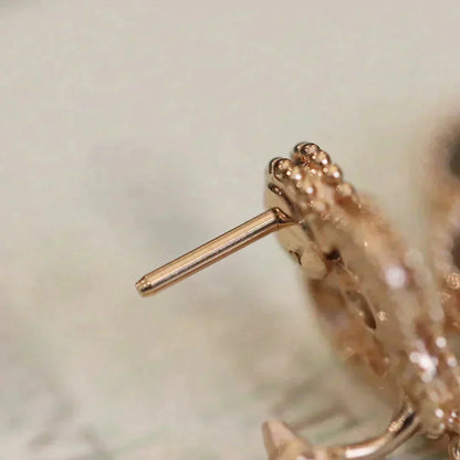 [Angela Jewellery]CLOVER MEDIUM 1 MOTIFS FUll DIAMOND EARRINGS