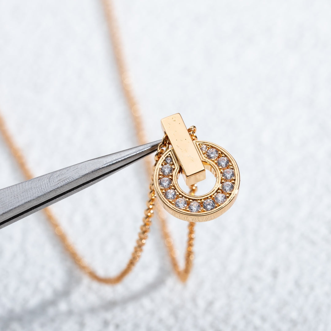 [Angela Jewellery]GARI NECKLACE PINK GOLD DIAMOND
