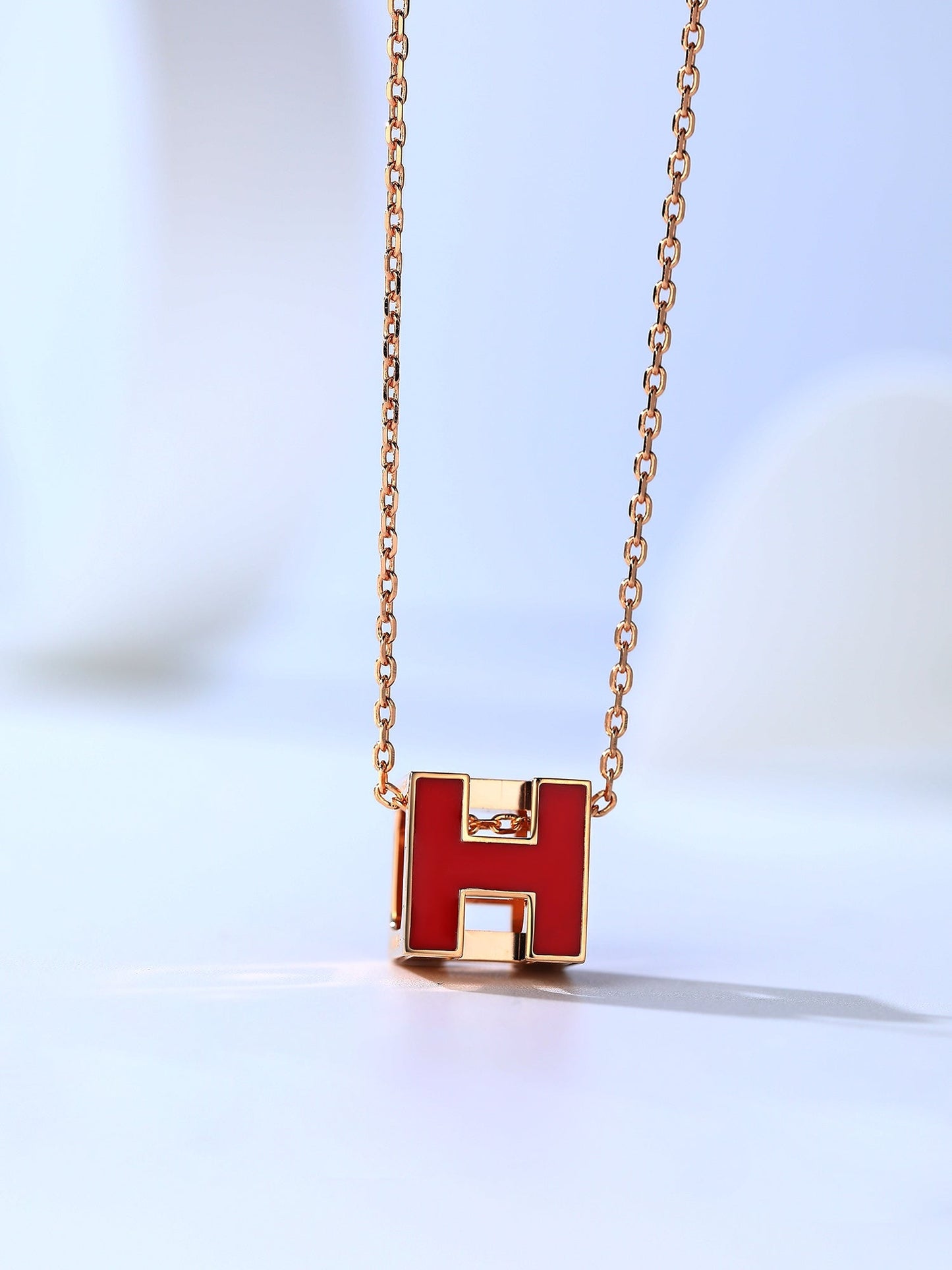[Angela Jewellery]H CAGE PINK GOLD NECKLACE