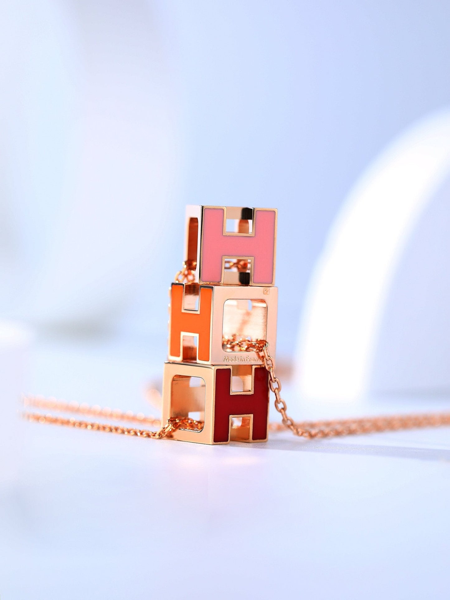 [Angela Jewellery]H CAGE PINK GOLD NECKLACE