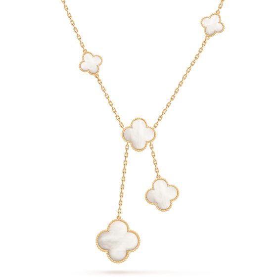 [Angela Jewellery]CLOVER MOTHER OF PEARL NECKLACE 6 MOTIF