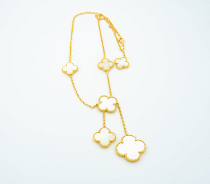 [Angela Jewellery]CLOVER MOTHER OF PEARL NECKLACE 6 MOTIF